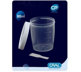 Coletor Universal Com Pá Tampa Branca - 80 Ml - 500 Unid - Cral